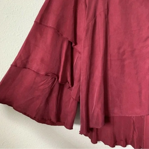 Paper Crown Deep Red Ruffle Blouse - Picture 2 of 8